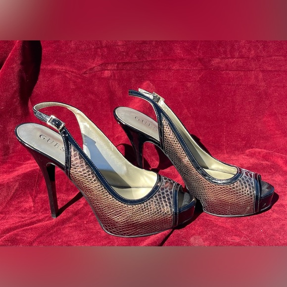 Guess Black Sling Back Heels - Picture 5 of 6